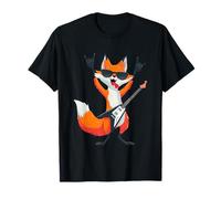 Funny Rock Fox Guitar Player Cool Animal Design T-Shirt