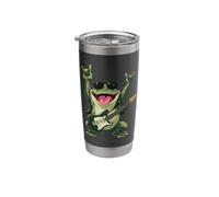 Funny Rock Frog Guitar Player Retro Style Cartoon Design Stainless Steel Insulated Tumbler