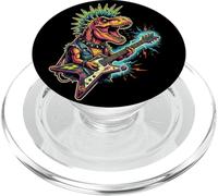 Funny Rock Metal Guitar Drums Music Gift Dinosaur PopSockets PopGrip for MagSafe
