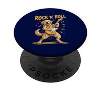Funny Rock Music Golden Retriever Dog Playing Guitar PopSockets Adhesive PopGrip
