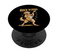 Funny Rock Music Golden Retriever Dog Playing Guitar PopSockets Adhesive PopGrip