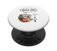 Funny Rock On Cartoon Rock With Pick Hammer PopSockets Adhesive PopGrip