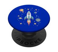 Funny Rocket Ship And Planets PopSockets Adhesive PopGrip