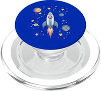 Funny Rocket Ship And Planets PopSockets PopGrip for MagSafe