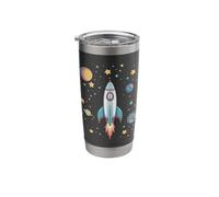 Funny Rocket Ship and Planets Stainless Steel Insulated Tumbler