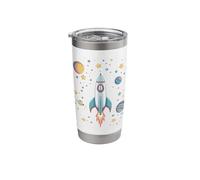 Funny Rocket Ship and Planets Stainless Steel Insulated Tumbler