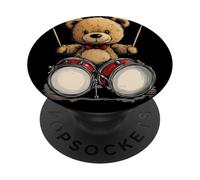 Funny Rocking Teddy Bear Keeping the Beat with Style PopSockets Adhesive PopGrip