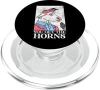 Funny Rodeo Bull Rider You Get The Horns PopSockets PopGrip for MagSafe