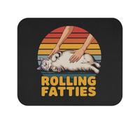Funny Rolling Fatties Cat Vintage Mousepad Hilarious Cat Lover Gift Smoking Humor Retro Mouse Pad Gag Gift for Friends Coworkers Work from Home Office Decor Gaming Comfortable Durable