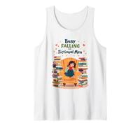 Funny Romance Reader Busy Falling for Fictional Men Tank Top