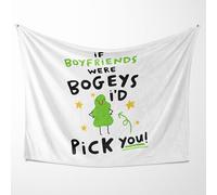Funny Romantic Blanket - If Boyfriends Were Bogeys I’d Pick You Quote - Cute Valentine’s Day for Couples - Soft Cuddle Fleece or Polar Fleece - Small, Medium, Large Sizes