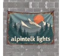 Funny Room Decor Alpine Lights: A Serene Mountain Sunset Scene Tapestry Tapsterys Wall Man Cave Decor and Accessories(75X100CM)