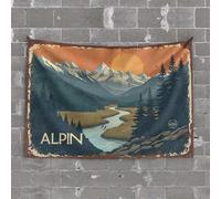 Funny Room Decor Alpine Sunset: A Serene Mountain Landscape Tapestry Tapsterys Wall Man Cave Decor and Accessories(100X150CM)