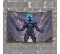 Funny Room Decor Blue Giant with Plant Growth and Celestial Halo Tapestry Tapsterys Wall Man Cave Decor and Accessories(75X100CM)