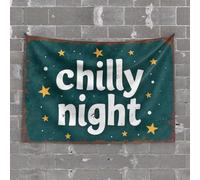 Funny Room Decor Chilly Night: A Cozy Evening Under The Stars Tapestry Tapsterys Wall Man Cave Decor and Accessories(100X150CM)