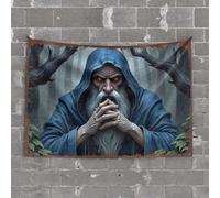 Funny Room Decor Dark Wizard in The Enchanted Forest Tapestry Tapsterys Wall Man Cave Decor and Accessories(75X100CM)
