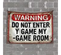 Funny Room Decor Keep Out: Personal Gaming Sanctuary Warning Sign Tapestry Tapsterys Wall Man Cave Decor and Accessories(75X100CM)