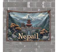 Funny Room Decor Mountains, Temples, and Nature: A Journey Through Nepall Tapestry Tapsterys Wall Man Cave Decor and Accessories(100X150CM)