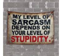 Funny Room Decor My Level Of Sarcasm Depends On Your Level Of Stupidity. Tapestry Unique Tapestry Dorm Decoration(75X100CM)