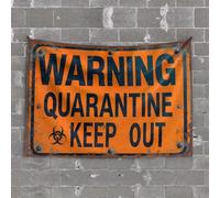Funny Room Decor Quarantine Warning Sign: Keep Out Zone Tapestry Tapsterys Wall Man Cave Decor and Accessories(75X100CM)