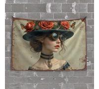 Funny Room Decor Steampunk Elegance: A Victorian-Inspired Portrait with Goggles an Tapestry Tapsterys Wall Man Cave Decor and Accessories(75X100CM)