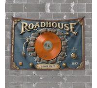 Funny Room Decor Vintage Roadhouse Record Player: A Timeless Musical Journey Tapestry Tapsterys Wall Man Cave Decor and Accessories(75X100CM)