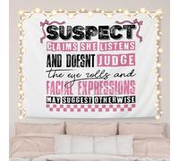 Funny Room Divider Suspect Claims She Listens and Doesn't Judge Personalized Wall Blanket Tablecloth for Art Collectors,Memorial,College Students L