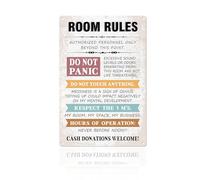 Funny Room Rules Sign for Teen Girls, Teen Girl Room Decor Aesthetic Signs, Cute Preppy Bedroom Door Decor, Cool Stuff, 11.8 x 7.9 inches Metal Aluminum Rules Signs