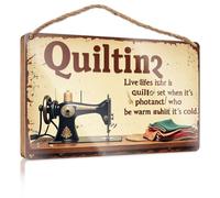 Funny Room Signs Quilting: Live Life By It, Keep Warm With It Wooded Sign Funny Decor For Home Outside Fall Decorations