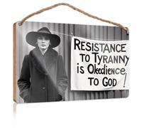 Funny Room Signs Resistance to Tyranny is Obedience to God Wooded Sign Funny Decor for Home Outside Fall Decorations