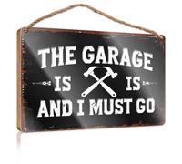Funny Room Signs The Garage Is And I Must Go Wooded Sign Funny Decor For Home Outside Fall Decorations