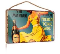 Funny Room Signs Vin Mariani: Popular French Tonic Wine Wooded Sign Funny Decor for Home Outside Fall Decorations
