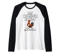 Funny Rooster Chicken Farm Animal Design Backyard Chicken Raglan Baseball Tee