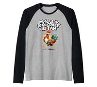 Funny Rooster Chicken Farm Animal Design Backyard Chicken Raglan Baseball Tee