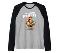 Funny Rooster Chicken Farm Animal Design Backyard Chicken Raglan Baseball Tee