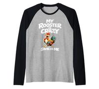 Funny Rooster Chicken Farm Animal Design Backyard Chicken Raglan Baseball Tee