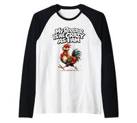 Funny Rooster Chicken Farm Animal Design Backyard Chicken Raglan Baseball Tee
