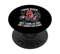 Funny Rooster Coffee Grumpy Morning Chicken Humor Tee PopSockets Adhesive PopGrip