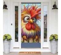 Funny Rooster Door Cover Decoration 35 * 70 In, Boho Colorful Landscape Door Curtains Banners Backdrop Background Doorway Decor for Indoor Outdoor Party Decorations