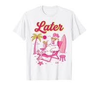 Funny Rooster Relaxing Beach Later Tropical Holiday T-Shirt