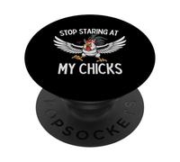 Funny Rooster Stop Staring At My Chicks Vintage Farm Humor PopSockets Adhesive PopGrip