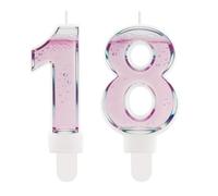 Funny Rosé Champagne Themed Birthday Candles - Number 18 Pink Cocktail Cake Topper Decorations, Sparkling Wine Candles 18 for Women, 18th 21st 30th 40th 50th Birthday Gifts for Mum Her Best Friend