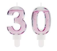 Funny Rosé Champagne Themed Birthday Candles - Number 30 Pink Cocktail Cake Topper Decorations, Sparkling Wine Candles 30 for Women, 18th 21st 30th 40th 50th Birthday Gifts for Mum Her Best Friend