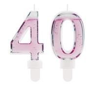 Funny Rosé Champagne Themed Birthday Candles - Number 40 Pink Cocktail Cake Topper Decorations, Sparkling Wine Candles 40 for Women, 18th 21st 30th 40th 50th Birthday Gifts for Mum Her Best Friend
