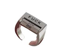 Funny Rotating 'Fuck' Ring, 925 Sterling Silver Adjustable Open FuckYou Ring, Creative Rotatable Mood Rings, Fuck Me You It Everything Lies Rings for Men Women