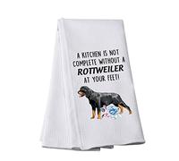 Funny Rottweiler Kitchen Towel A Kitchen Is Not Complete Without A Rottweiler At Your Feet Kitchen Towel Dish Towel (Without A Rottweiler At Your Feet)