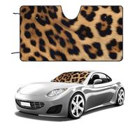Funny Rough Leopard Print Car Windshield Sun Shade, Reflector Car Sun Visor, Foldable Front Window Sunshade Cover, Heat Insulation, Blocks UV Rays, Keeps Vehicle Cool, for SUV Truck(55"x30")
