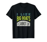 Funny Rowing Crew I Like Big Boats I Cannot Lie Value Graphic T-Shirt, Men, Black, L