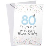 Funny & Rude 80th Birthday Card, 80 years old Birthday Cards, Eighty