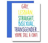 Funny Rude Birthday Card For Gay Friend Rainbow Humour L20